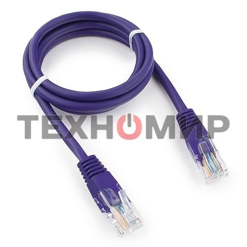 Патч-корд UTP Cablexpert cat.5e, 1м, литой, многожильный, фиолетовый