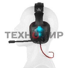 Гарнитура проводная Qumo Arsenal GHS 0016, стереогарнитура, подсветка, USB