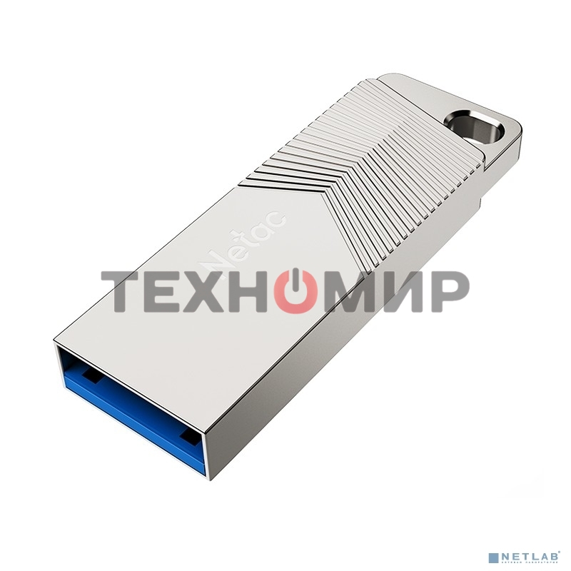 Флешка USB Netac UM1 (NT03UM1N-128G-32PN), 128Gb, USB 3.2, R/W 150/45, серебристый