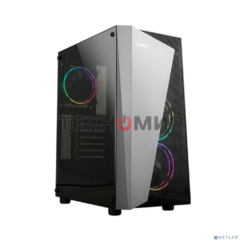 Компьютерный корпус ZALMAN S4 Plus, ATX, черный, WINDOW, 1x5.25
