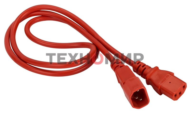 Шнур питания Lanmaster C13-C14, 3х0.75, 220В, 10А, красный, 7 метров