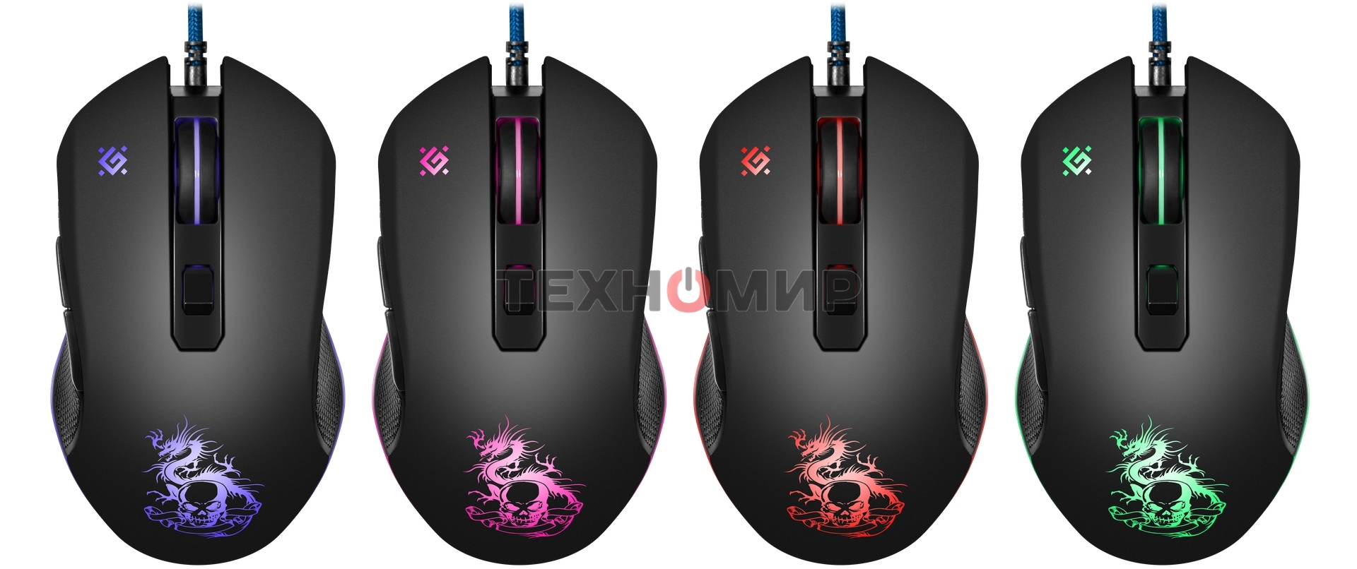 Мышь проводная Defender Sky Dragon GM-090L черный, 3200 dpi, USB, кнопки - 6