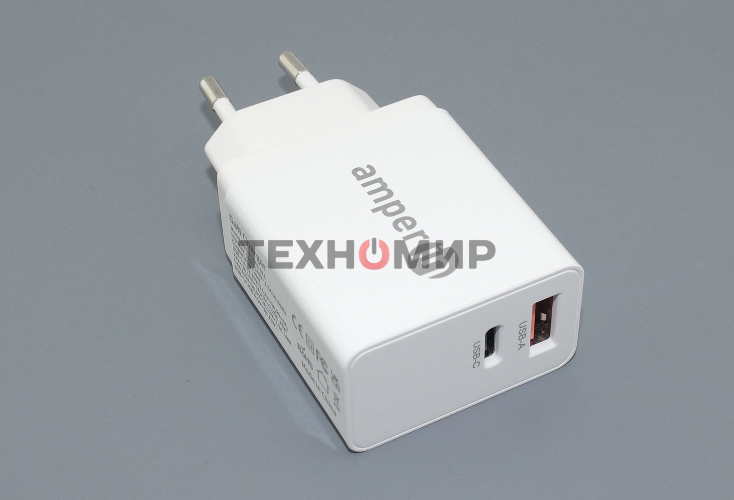 Блок питания (сетевой адаптер) Amperin USB-А, USB-C (YDS-TC045-011) 45W, белый