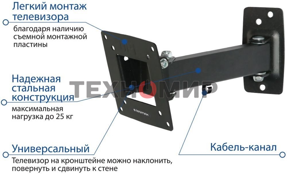 Кронштейн Kromax OPTIMA-103 черный, 10