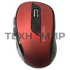 Мышь беспроводная Qumo Office Line M62 красный, 1600 dpi, радиоканал, USB, кнопки - 6