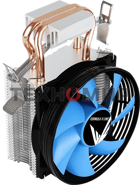 Кулер для процессора AeroCool/Formula Verkho 2 серебристый, 90 мм, алюминий/медь, 2000 об/мин, 25 дБ, 4 pin, 110 Вт, 125 мм