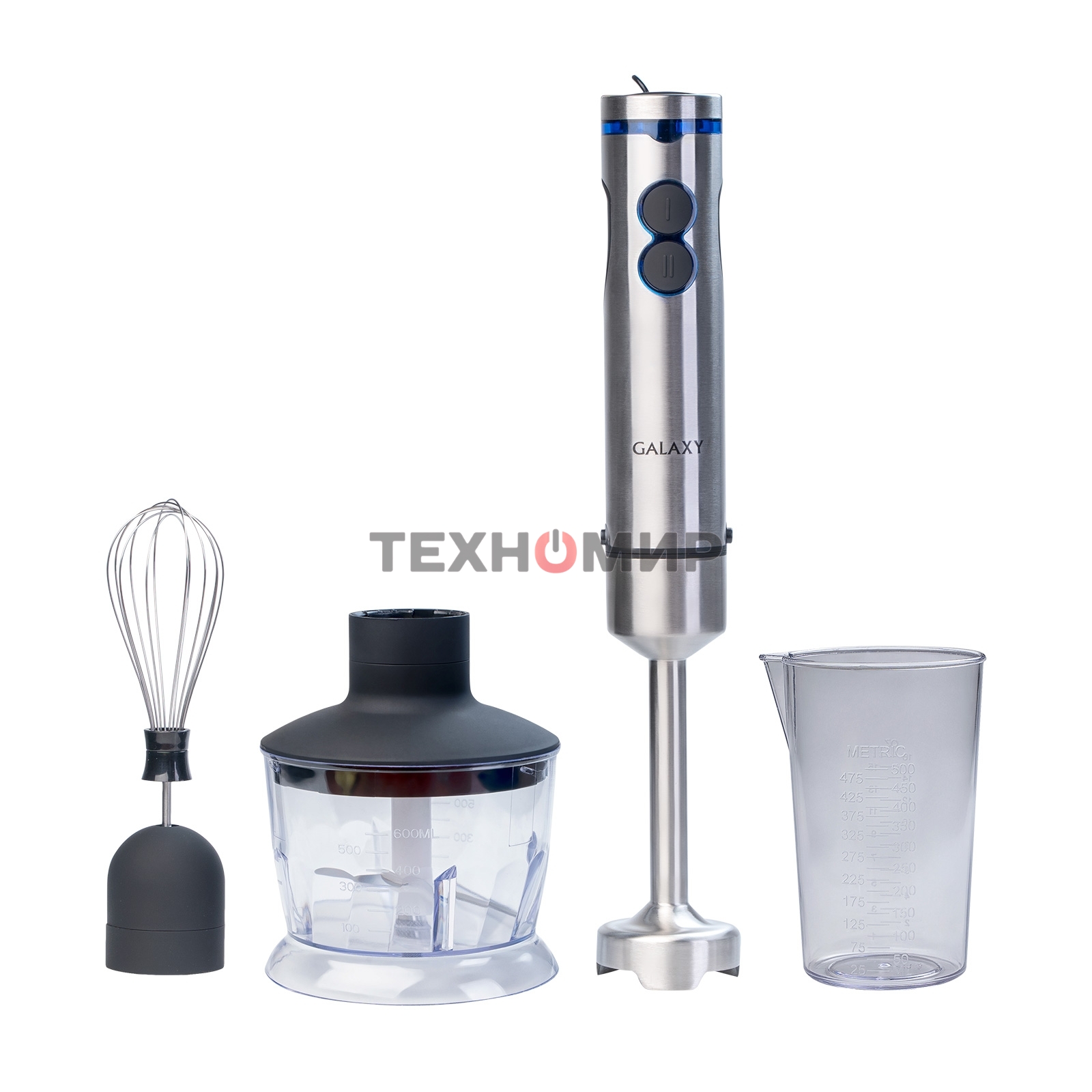 Блендер погружной Galaxy Line GL 2128, серебристый с черным, 800 Вт