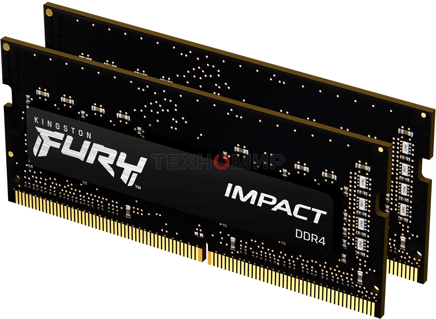 Оперативная память Kingston Fury Impact, DDR4, 16GB (2x8GB), 3200MHz, CL20, SO-DIMM
