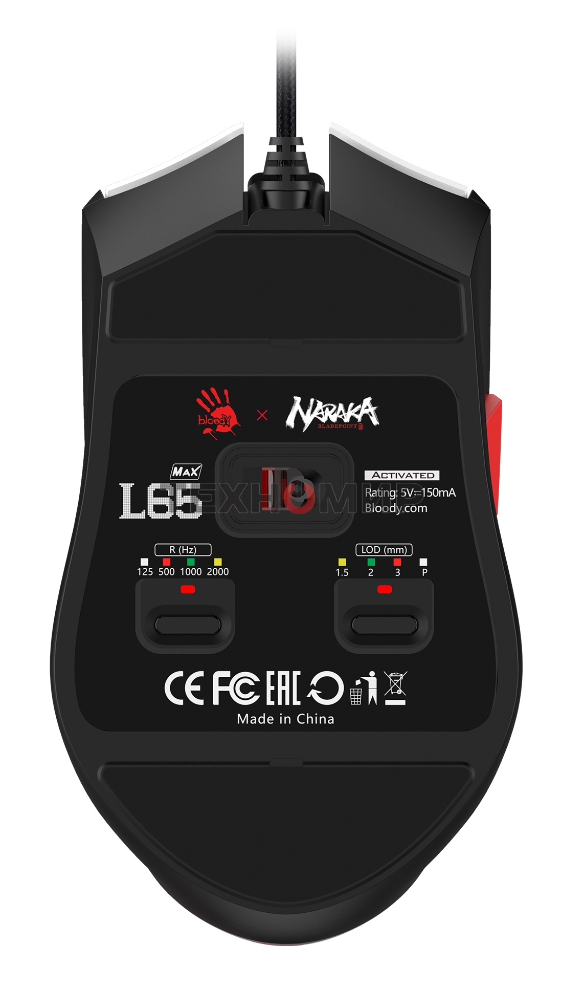 Мышь проводная A4Tech Bloody L65 Max белый, 12000 dpi, USB, кнопки - 7