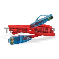 Патч-корд Hyperline PC-LPM-UTP-RJ45-RJ45-C6-2M-LSZH-RD U/UTP, Cat.6, LSZH, 2 м, красный