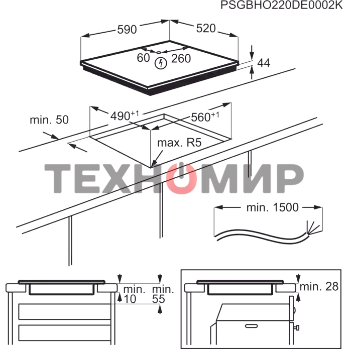 Индукционная варочная панель Electrolux EIS62453 черный