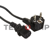 Кабель питания ExeGate Power PC-3P (Евровилка угловая Schuko->С13) VDE-250V-3*0.75-CU, 10A, 3м