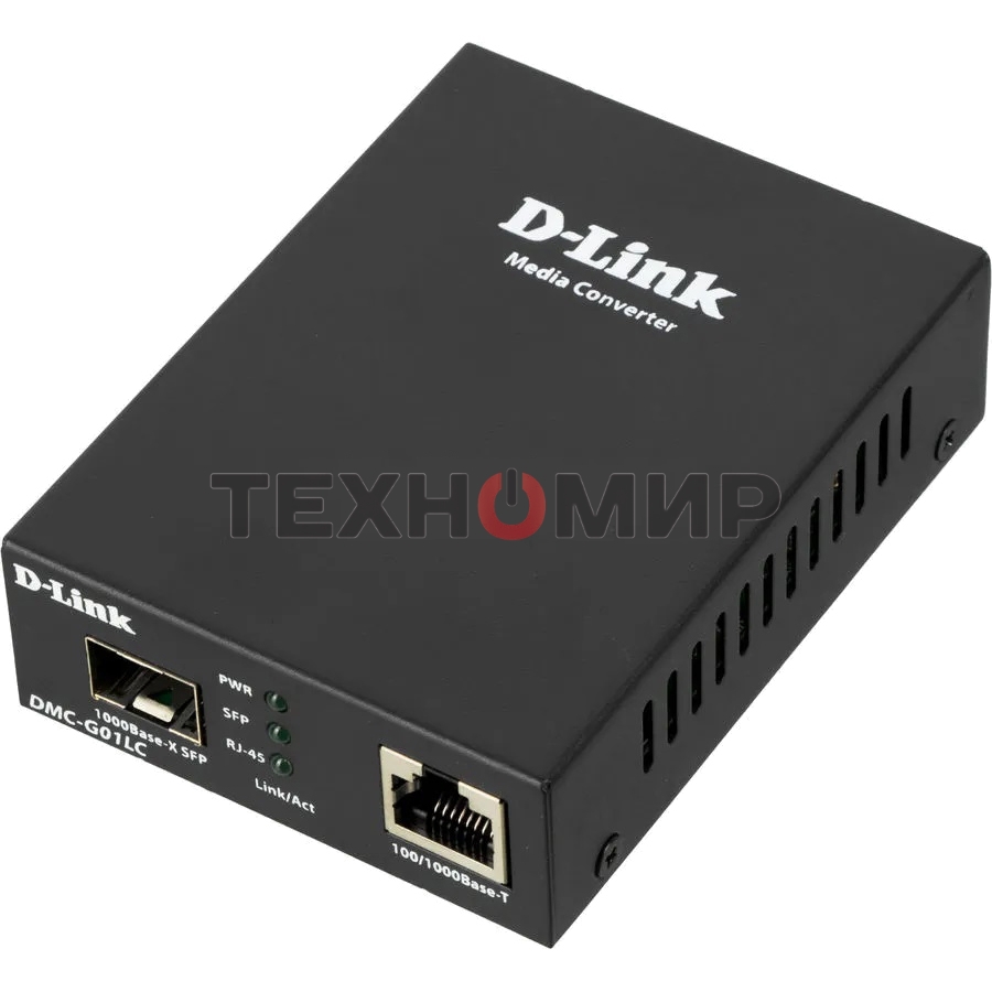 Медиаконвертор D-Link DMC-G01LC/C1A, Media Converter with 1 100/1000Base-T port and 1 100/1000Base-X SFP port.
