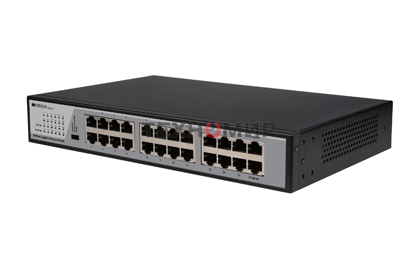 Коммутатор неуправляемый ORIGO, 24x1000Base-T, комплект для установки в 19