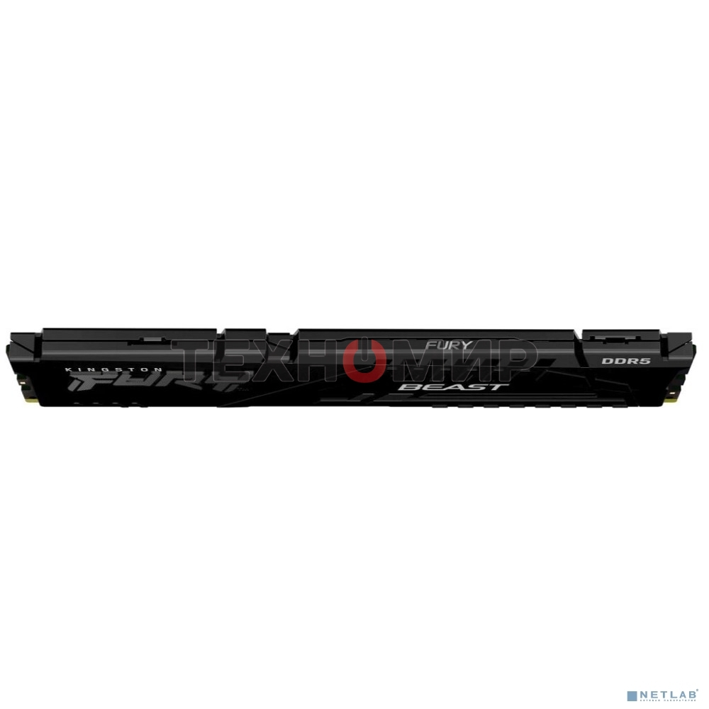 Оперативная память Kingston Fury Beast, DDR5, 16Gb (1x16Gb), 6000MHz, CL30, DIMM, с радиатором, черный