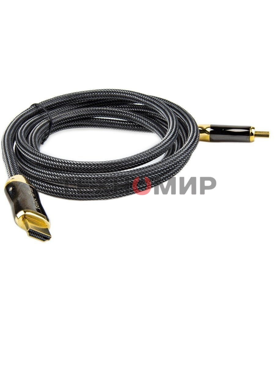 Кабель HDMI 19M/M,ver. 2.1, 8K@60 Hz 2m метал разъемы, нейлоновая оплетка Telecom TCG300-2M