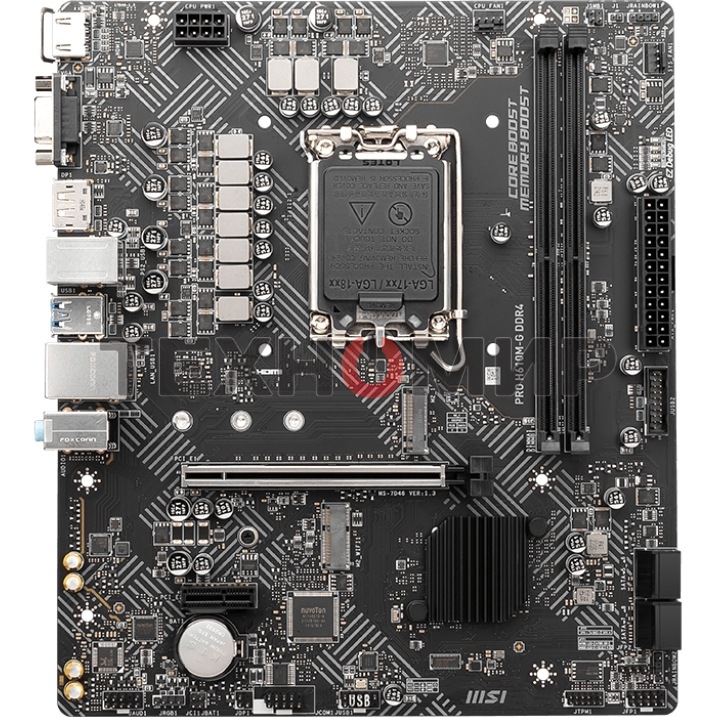 Материнская плата MSI PRO H610M-G DDR4, LGA 1700, Intel H610, 2xDDR4, 4xSATA, 1xM.2, 1xPCIe 4.0 x16, 1xPCIe 3.0 x1, 1xHDMI, 1xDP, 1xVGA, 1xRJ45 1Gb, 2xUSB-A 3.2 Gen 1, 4xUSB-A 2.0, 3x3.5мм, 7.1, mATX