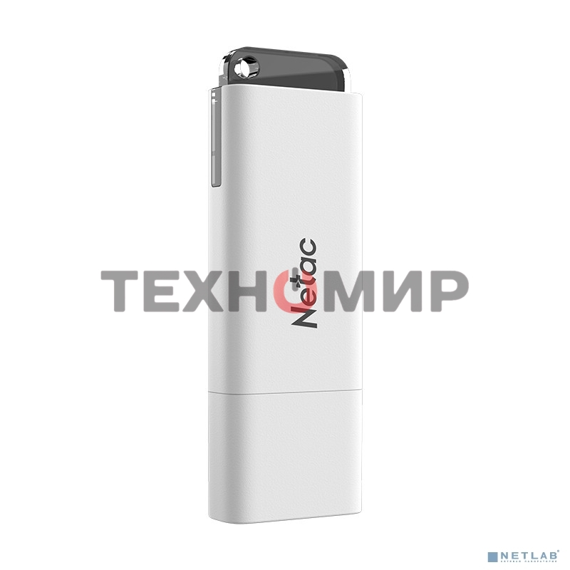 Флешка USB Netac U185 (NT03U185N-016G-20WH), 16Gb, USB 2.0, R/W 25/10, белый/серый