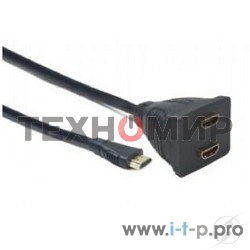 Разветвитель HDMI Cablexpert DSP-2PH4-002, HD19F/2x19F, 1 компьютер => 2 монитора, пасcивный, Full-HD, 3D, 1.4v