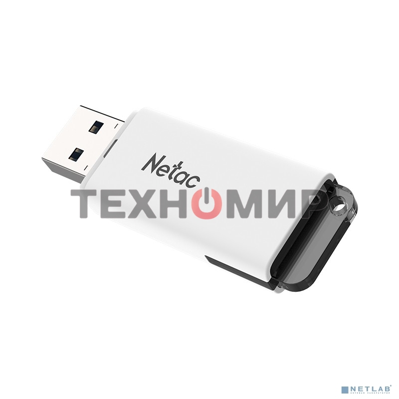 Флешка USB Netac U185 (NT03U185N-016G-20WH), 16Gb, USB 2.0, R/W 25/10, белый/серый