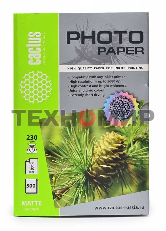 Фотобумага Cactus CS-MA6230500 матовая A6 230 г/м2 500 листов