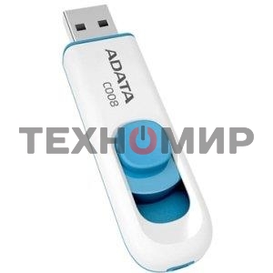 Флешка USB ADATA С008 (AC008-64G-RWE), 64Gb, USB 2.0, R/W 15/5, белый/синий
