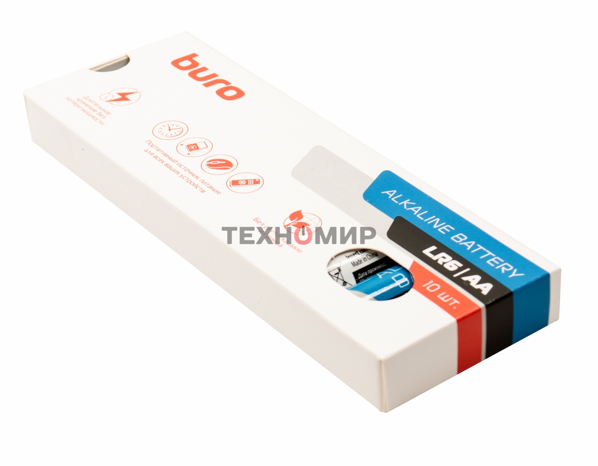 Батарея Buro Alkaline LR6 AA (10шт) коробка