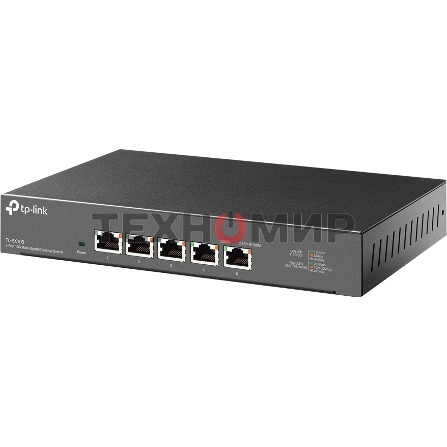 Коммутатор TP-Link 5-port Desktop 10G Unmanaged Switch, 5 100/1G/2.5G/5G/10G RJ-45 ports, Fanless design