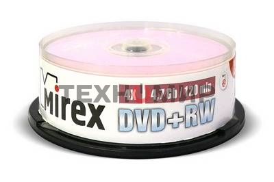 Диск DVD+RW Mirex 4.7 Gb, 4x, Cake Box (10), (10/300)