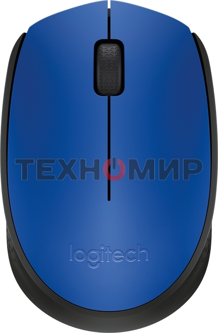Мышь беспроводная Logitech M171 синий, 1000 dpi, радиоканал, USB, кнопки - 3