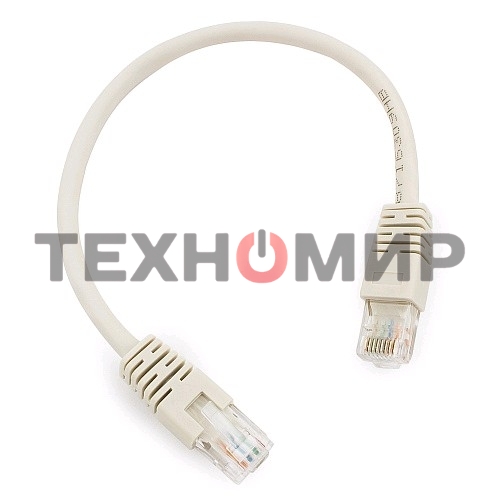 Патч-корд UTP Cablexpert cat.6, 0.25м, литой, многожильный, серый