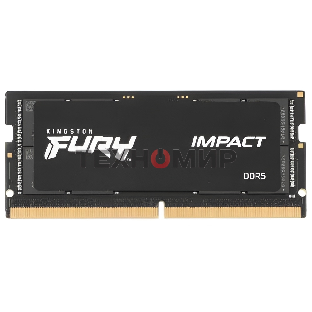 Оперативная память Kingston Fury Impact, DDR5, 16GB (1x16GB), 4800MHz, CL38, SO-DIMM