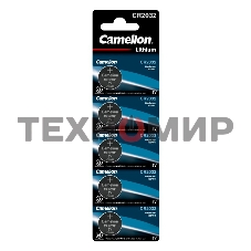 Элемент питания литиевый Camelion CR CR2032 BL-5 (блист.5шт)