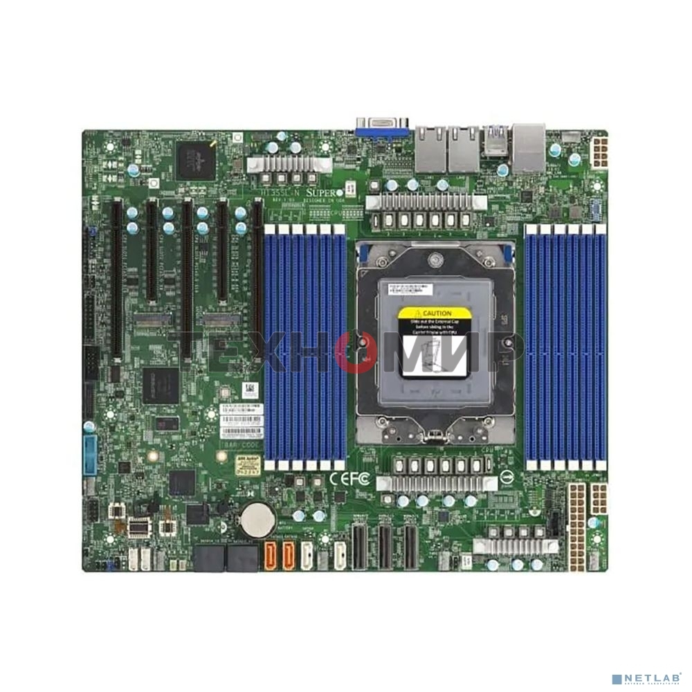 Материнская плата серверная Supermicro H13SSL-N-B, сокет SP5, чипсет встроен в процессор, 12xDDR5, 5xPCIe, 3xPCIe 5.0 x16, 2xM.2, 8xSATA, 2xGigabit Ethernet, 24-pin + 8-pin + 8-pin, ATX