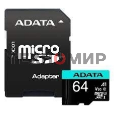 Флеш карта MICROSDXC UHS-I U3 V30S A2 100/75 MB/s 64Gb RETAIL W/1 ADAPTER