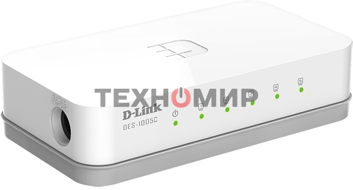 Коммутатор D-Link DES-1005C/B1A, 5-port UTP 10/100Mbps Auto-sensing, Stand-alone, Unmanaged Palm-top Fast Ethernet Switch