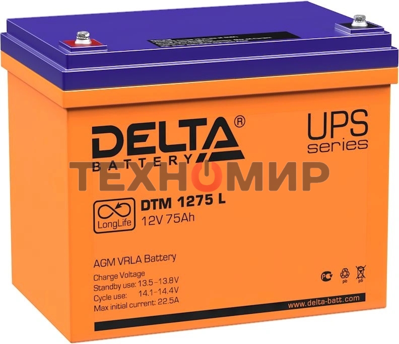Батарея для ИБП Delta DTM 1275 L (12V, 75Ah)