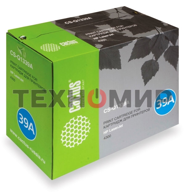 Тонер Картридж Cactus CS-Q1339A черный для HP 4300 (18000стр.)