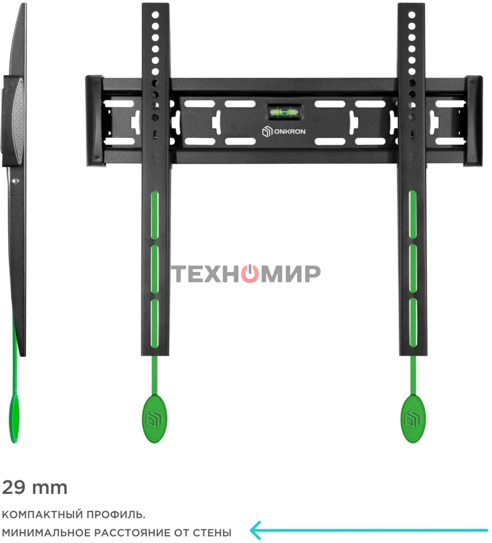 Кронштейн ONKRON FM5/32-55'' макс 400x400 наклон 0º от стены: 29мм макс вес 56,8кг