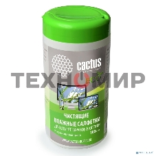 Салфетки Cactus CS-1001PE для экранов и оптики туба 100 шт влажных