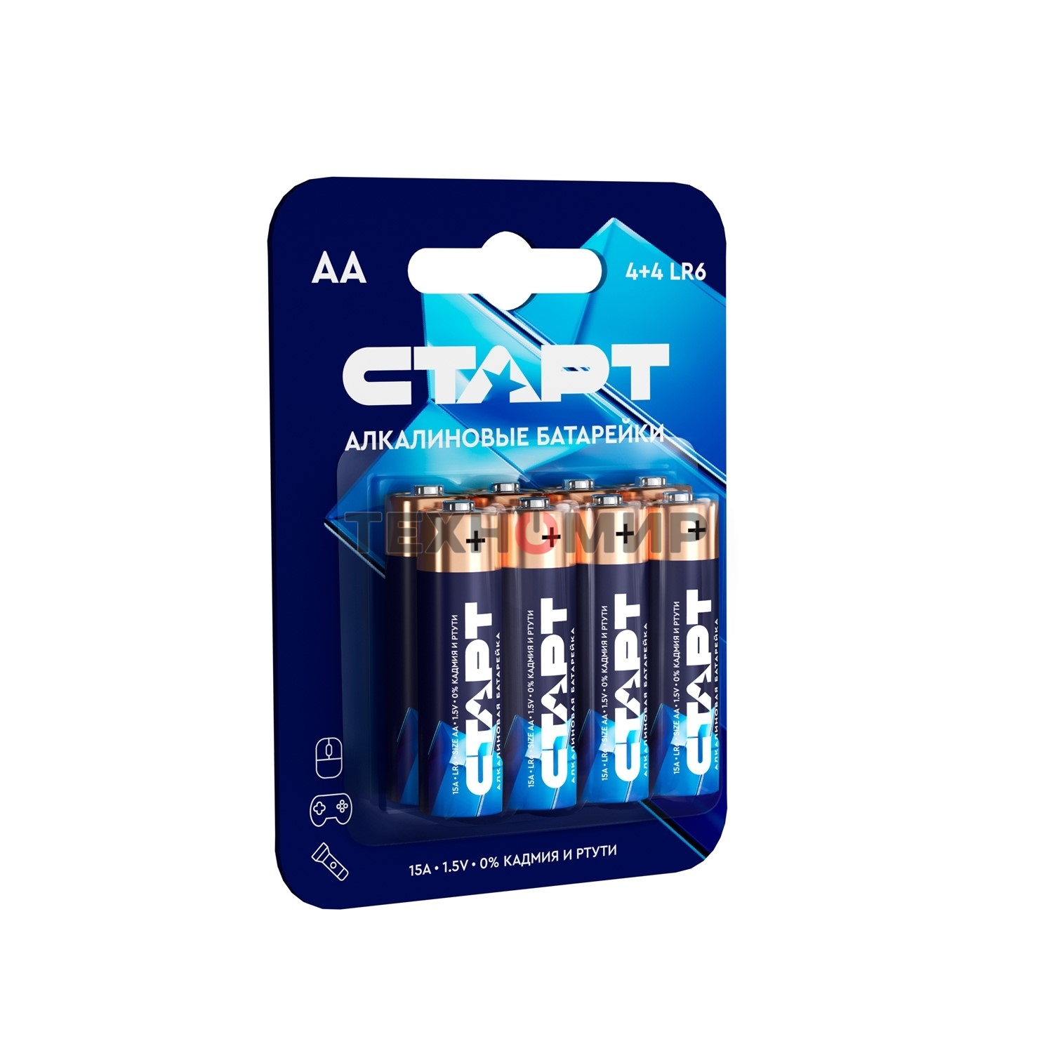 Батарейки СТАРТ LR6-BL8 BLUE 96/960, AA, 4+4 шт. на блистере