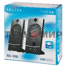 Акустическая система Oklick OK-118 2.0 черный 4Вт