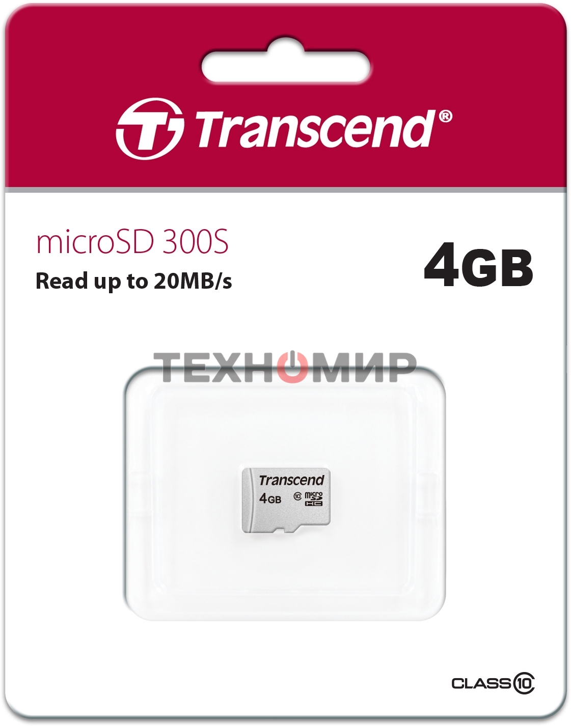 Флеш карта microSD 4Gb Transcend microSDHC Class 10, (без адаптера), TLC
