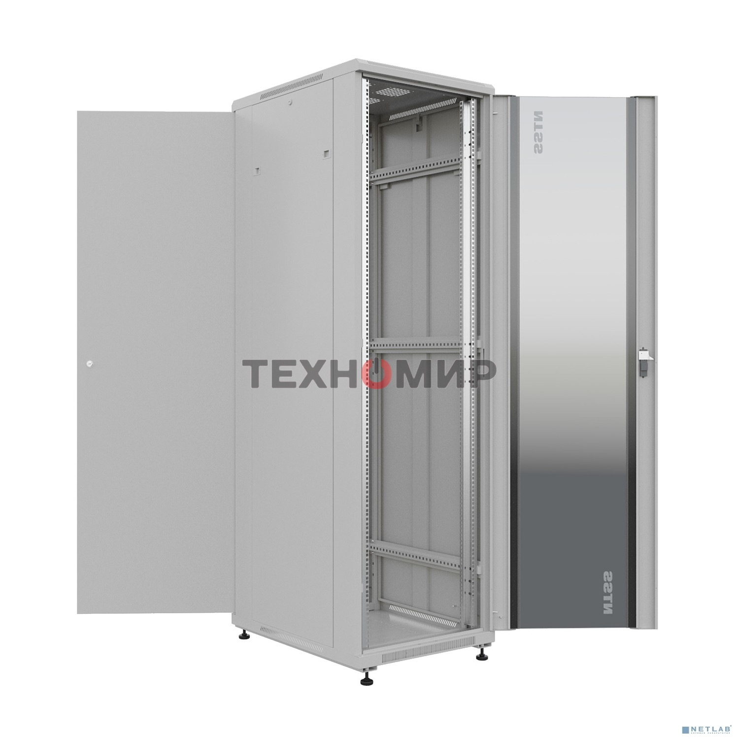 Шкаф серверный NTSS Премиум (NTSS-R42U6080GS) напольный 42U 600x800мм пер.дв.стекл металл 900кг серый IP20 сталь