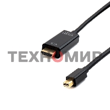 Кабель Cablexpert mDP-HDMI, 20M/19M, 1.8м, черный, позол.разъемы, пакет (CC-mDP-HDMI-6)