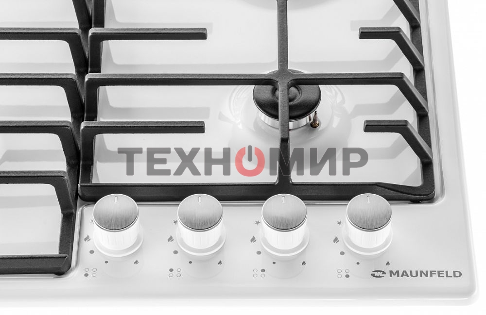 Газовая варочная панель Maunfeld EGHE.64.6CW/G, 4 конфорки, эмалированная сталь, белый