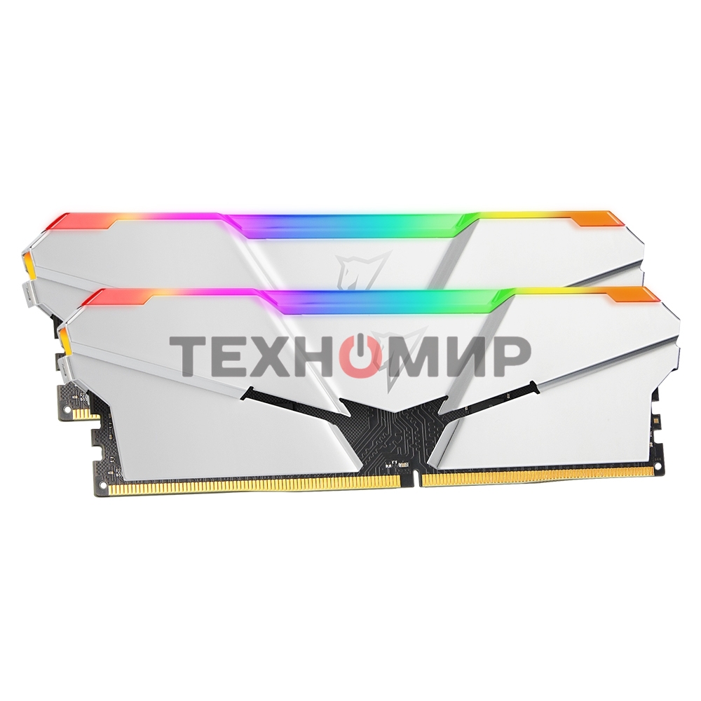 Оперативная память NETAC Shadow, DDR4, 16Gb (2x8Gb), 3200MHz, CL14, DIMM, с радиаторами, RGb, серебристый