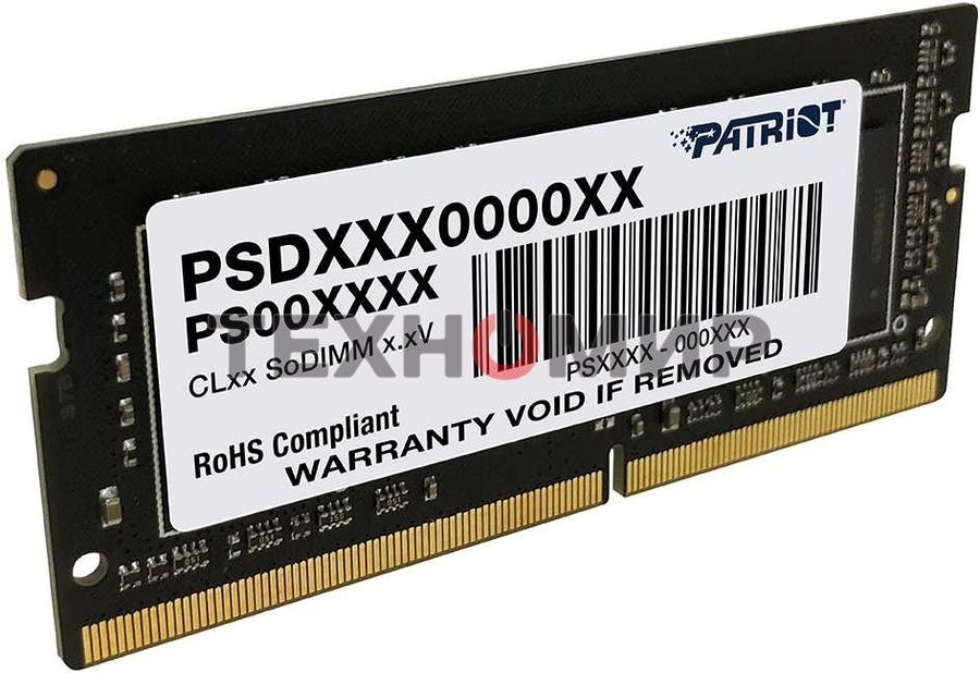 Оперативная память Patriot Signature, DDR4, 32GB (1x32 GB), 3200 MHz, CL22, SO-DIMM