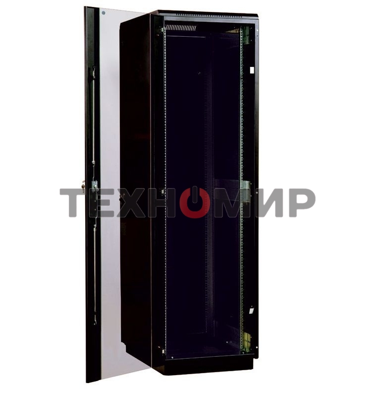 Шкаф телекоммуникационный напольный 42U (800x800) дверь стекло, черный