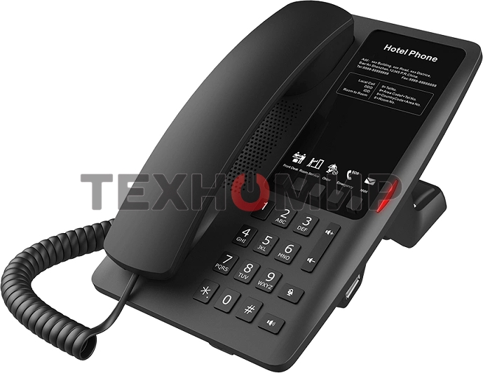 Гостиничный IP-телефон Fanvil H4 WIFI Hotel Phone 2 SIP Lines 1 USB Port for phone charging 6 Soft keys prograммable service hotline Hotspot: PoE HD Voice PSU